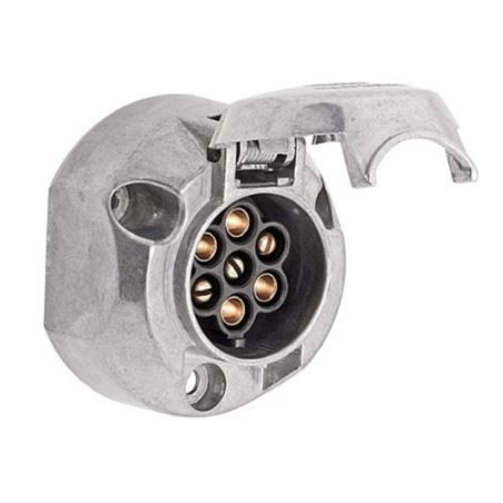 BASE HEMBRA ENCHUFE 7 POLOS ALUMINIO